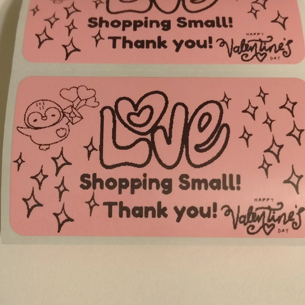 💙100 Valentine Love- Shipping Labels Thermal Packaging Stickers 2.25